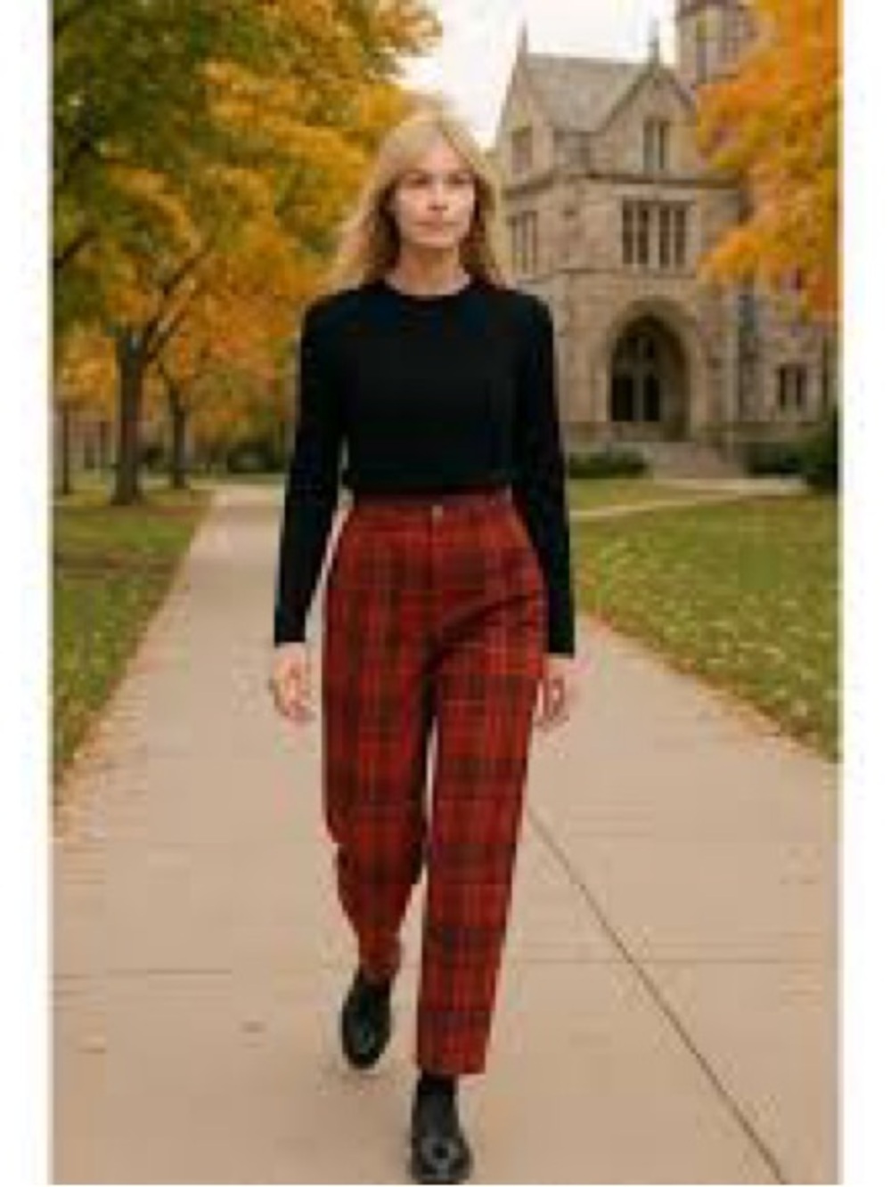 Wilfred Checkered Barrel Pants Size XXS
